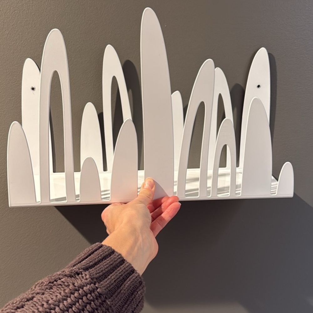 White Metal Floating Shelves